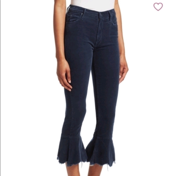 Mother cha cha chew crop corduroy jeans hopscotch blue sz 28 - Picture 1 of 13